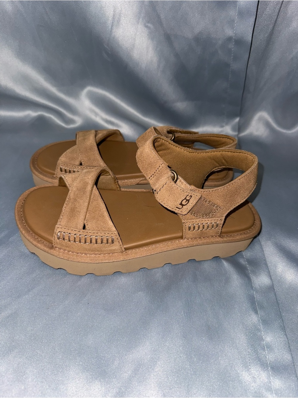 UGG Tan Suede Adjustable Strap Sandals
